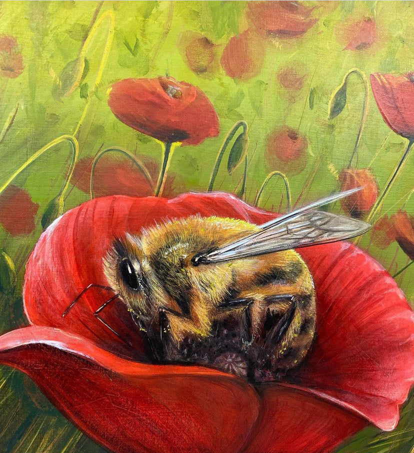 "Abeille dan un Coquelicot" LIMITED Giclee Print